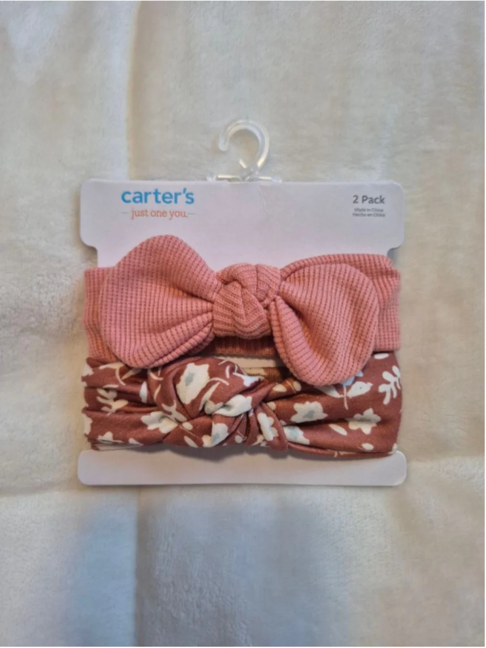 Baby Carter's Hair Accessories One Size Pink White Floral Headbands 2-Pack
